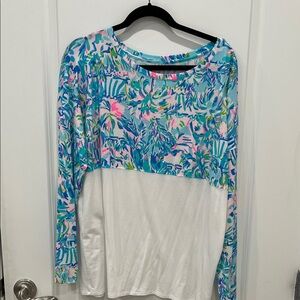 Lilly Pulitzer Tropical Print Long Sleeve Top